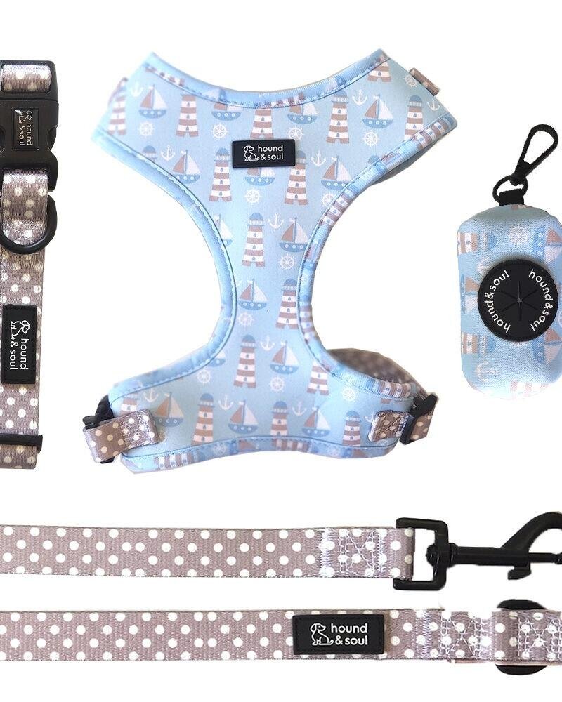 Adjustable Dog Harness Set - Ahoy Captain - Small (S)