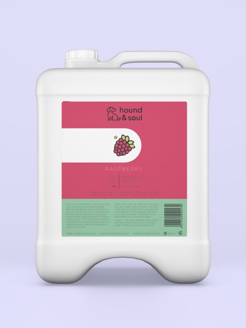 Hound and soul shampoo 20lt Salon Saver, Raspberry